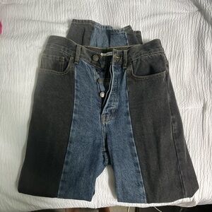 PacSun Denim Jeans with Black and Blue Panels